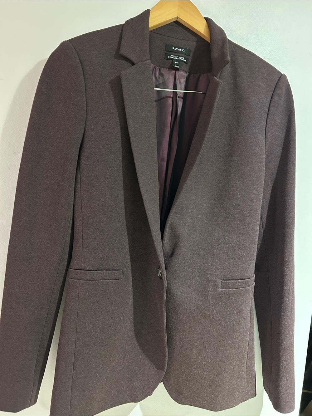 RW&CO. Plum Ponte Single-Button Blazer